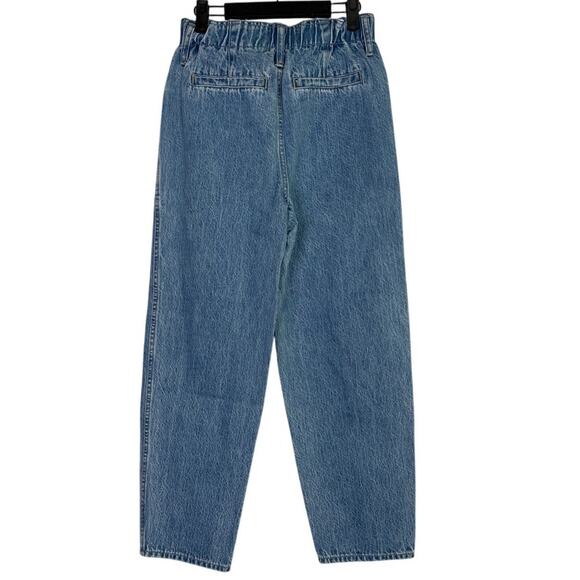 J. Crew Tapered Crop High Rise Wide Leg Jean Elastic Waist Patch Pockets 4 Blue - Picture 14 of 15